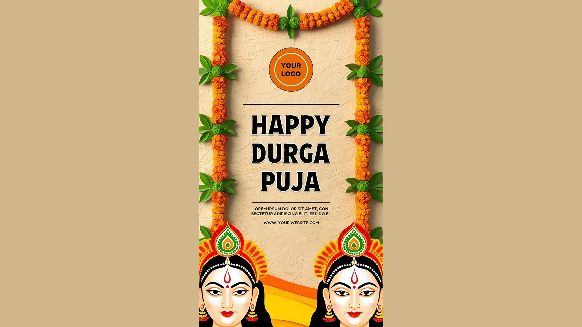 Elegant Durga Puja Instagram Story Card